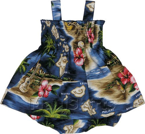 RJC Baby Girls Hibiscus Hawaiian Island Elastic Tube Top 2pc Set