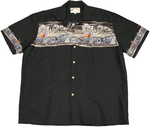 Paradise Found Mens Desert Rider Motorcycle Chest Band Shirt