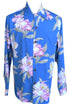 Paradise Found Mens Orchid Corsage Kamehameha Style Long Sleeve Shirt