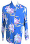 Orchid Corsage Kamehameha Style Men's Long Sleeve Hawaiian Shirt