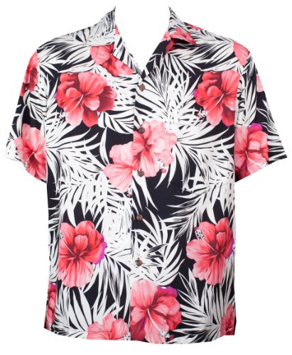 Two Palms Mens Big Hibiscus Rayon Shirt