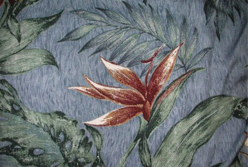 Bird Of Paradise- Herringbone Kamehameha Vintage Men's Hawaiian Aloha Shirt