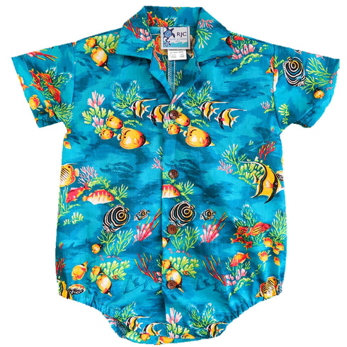 Underwater School Fish RJC Hawaiian Boys Onesie