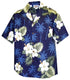 Pacific Legend Women's White Hibiscus Monstera Camp Shirt