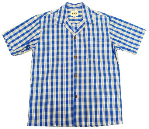 Men's Classic Hawaiian Paniolo Palaka Plaid Shirt