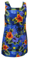 Neon Hibiscus Moon Women's A-Line Hawaiian Short Tank Dress