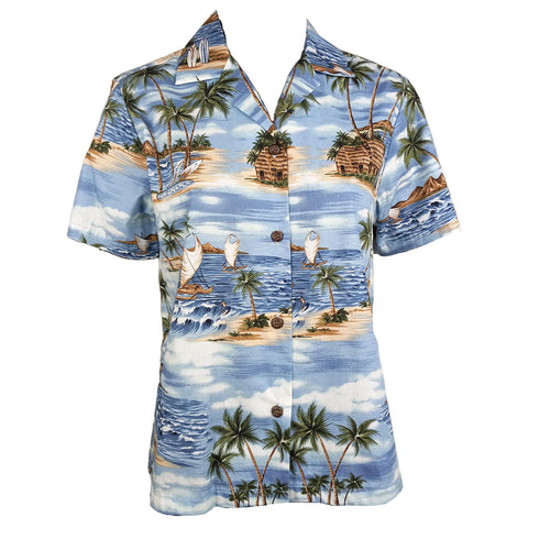 Polynesian Island Women's Hawaiian Camp Shirt