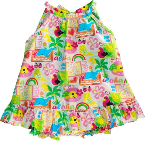 RJC Baby Girls Happy Aloha Keiki Halter Dress 2pc Set
