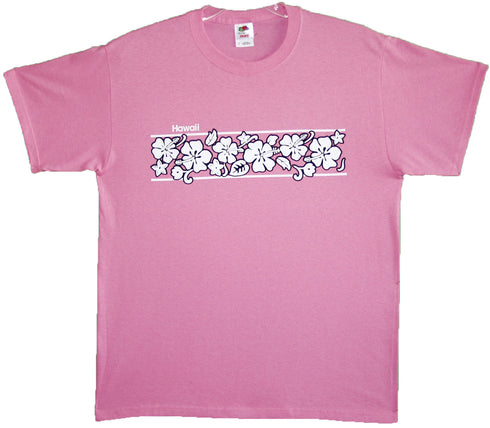 Hibiscus Chest Band Screenprinted Hawaiian T-Shirt