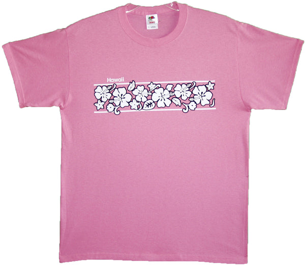 Hibiscus Chest Band Screenprinted Hawaiian T-Shirt