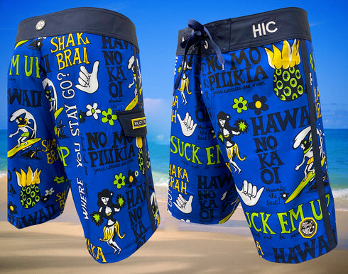 Hawaiian Island Creations (HIC) 19" Suck Em Up 8 Way Stretch Boardshorts