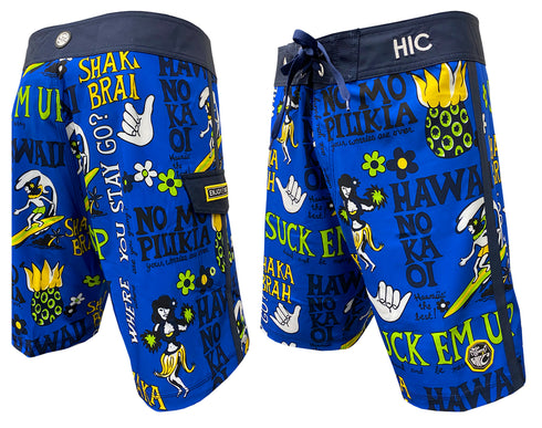 Hawaiian Island Creations (HIC) 19" Suck Em Up 8 Way Stretch Boardshorts