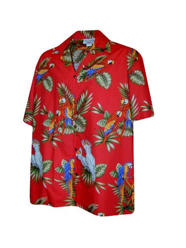 Pacific Legend Mens Tropical Toucan Parrot Shirt
