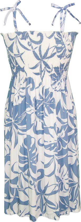 Women’s Smocked Tube Dress – Delicate Tropical Print