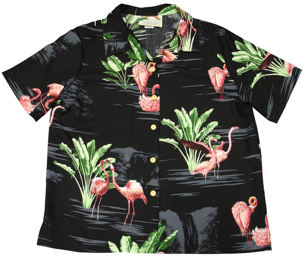 Pink Flamingo 19 Women's Hawaiian Camp Shirt