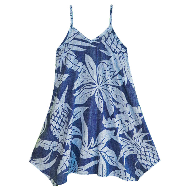 Hala Pineapples Hawaiian Girls Scarf Hem Dress