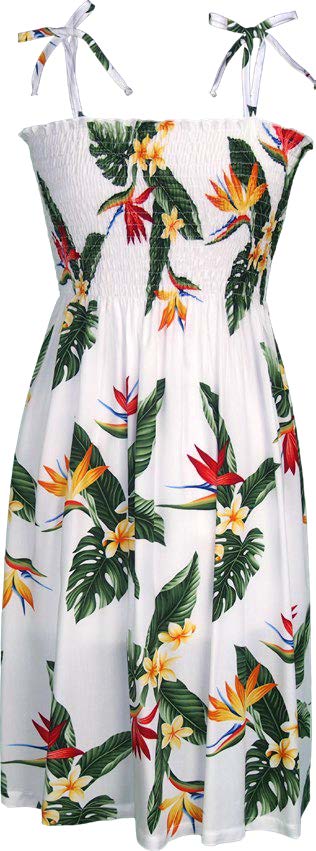 Bird of Paradise Display Women's Hawaiian Smocked Dress