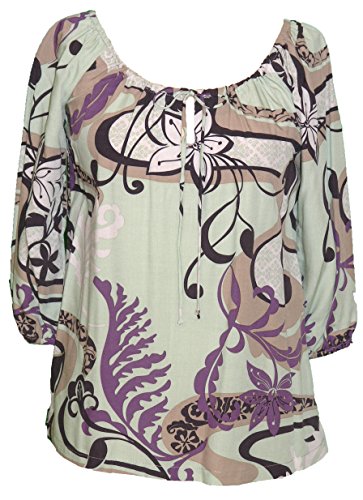 RJC Womens Magical Tropical Trip Peasant Blouse