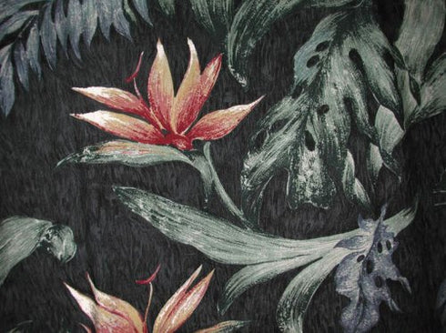 Bird Of Paradise- Herringbone Kamehameha Vintage Men's Hawaiian Aloha Shirt
