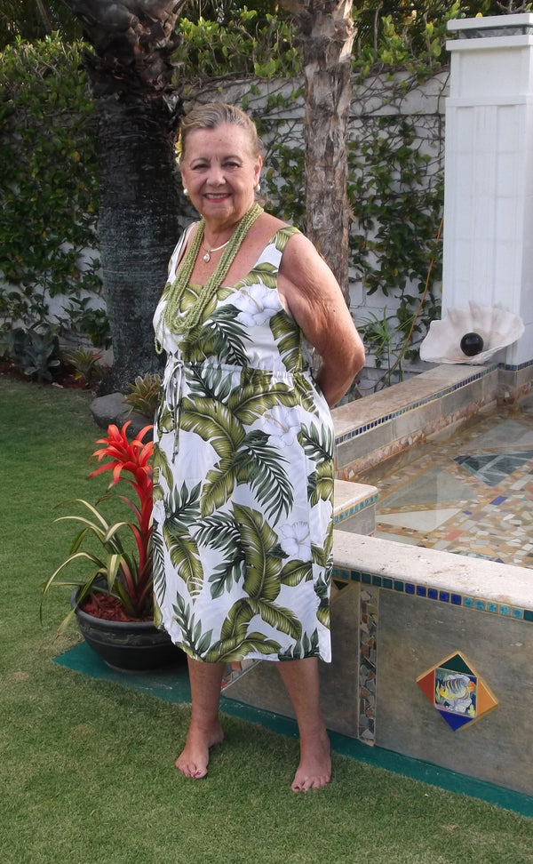 Hibiscus Garden Women's Empire Tie Front Hawaiian Dress (Regular Fit)