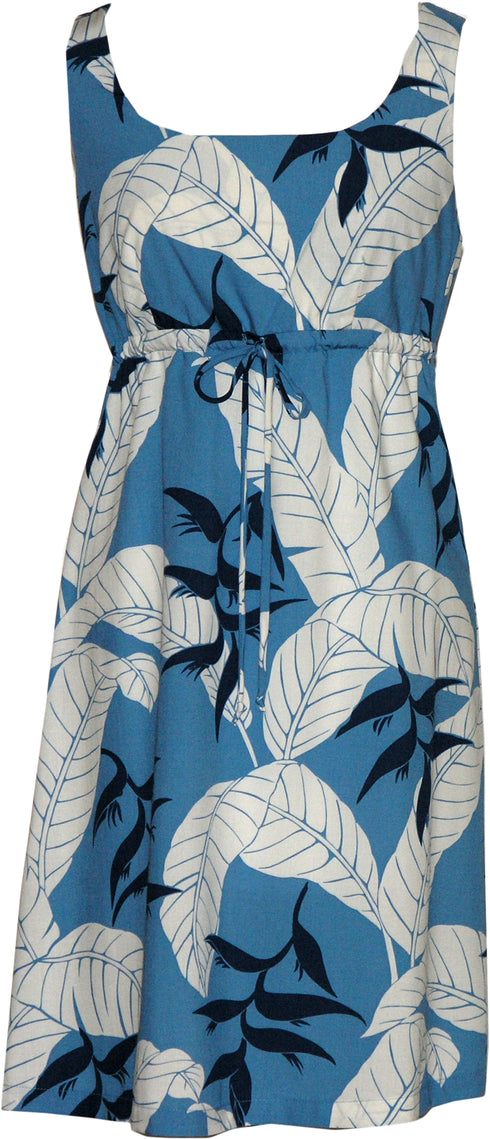 Ginger Heliconia Jungle Women's Empire Tie Front Hawaiian Dress (Regular Fit)