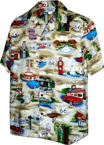 Pacific Legend Mens M to 3X Route 66 Travel Sights Shirt