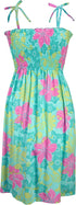 Pastel Floral Women's Hawaiian Smocked Dress