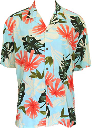 Two Palms Mens Leaves Rayon Shirt