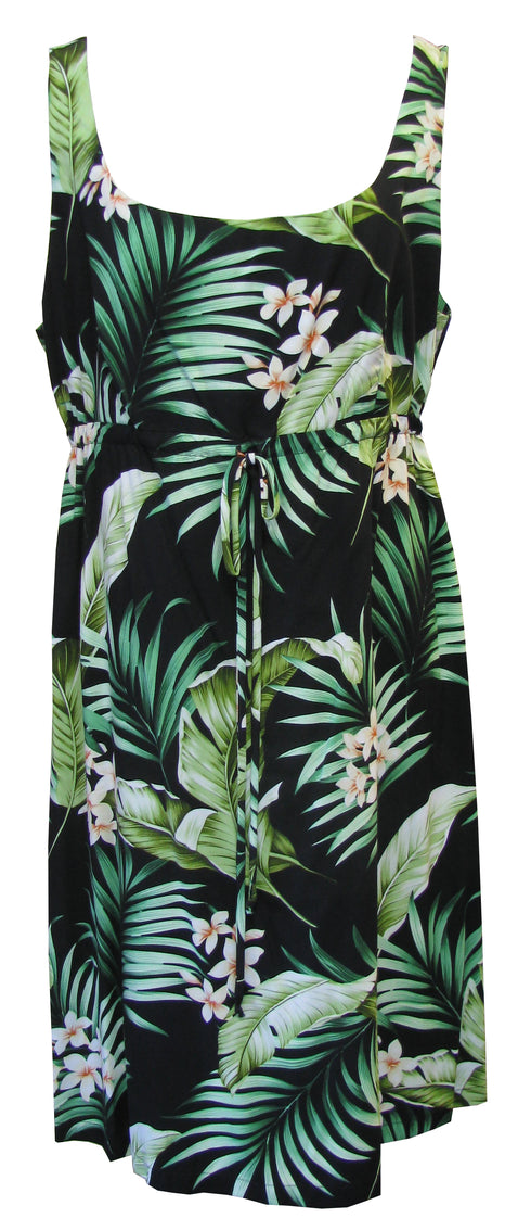 Plumeria Paradise Women's Empire Tie Front Hawaiian Dress (Regular Fit)
