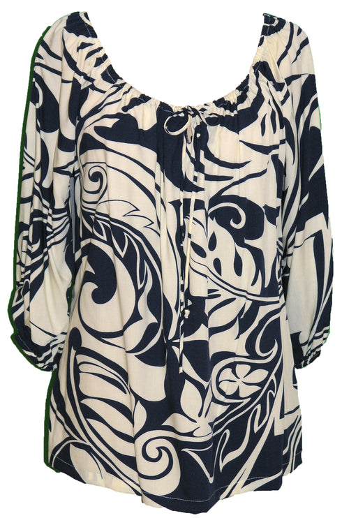RJC Womens Bold Beach Botanic II Peasant Blouse