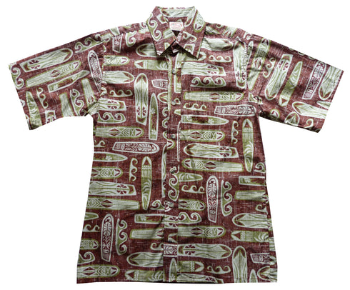 Made in USA - Go Barefoot Men's Surfboards Reverse Aloha Shirt
