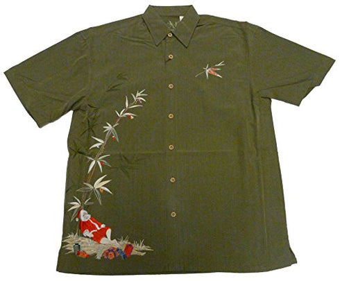 Bamboo Cay Mens Santa Resting Embroidered Shirt