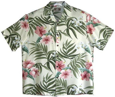 RJC Mens Pale Hibiscus Orchid Rayon Shirt
