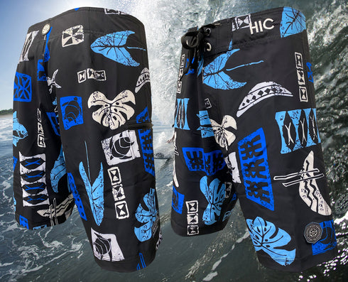 Hawaiian Island Creations HIC 19" Mahi Mahi Palms 8 Way Stretch Boardshorts