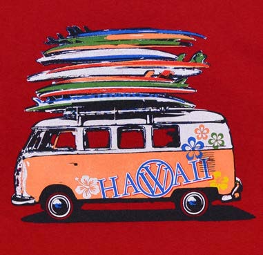 Volkswagen Bus Screenprinted Hawaiian T-Shirt