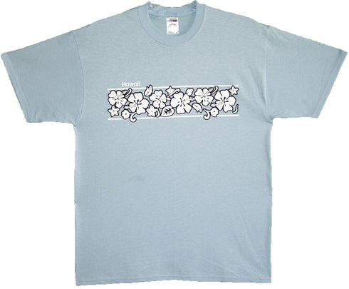 Hibiscus Chest Band Screenprinted Hawaiian T-Shirt