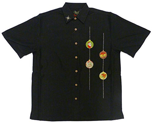 Bamboo Cay Mens Santa Ornament Embroidered Shirt