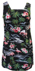 Pink Flamingo Hibiscus Women's A-Line Hawaiian Short Tank Dress