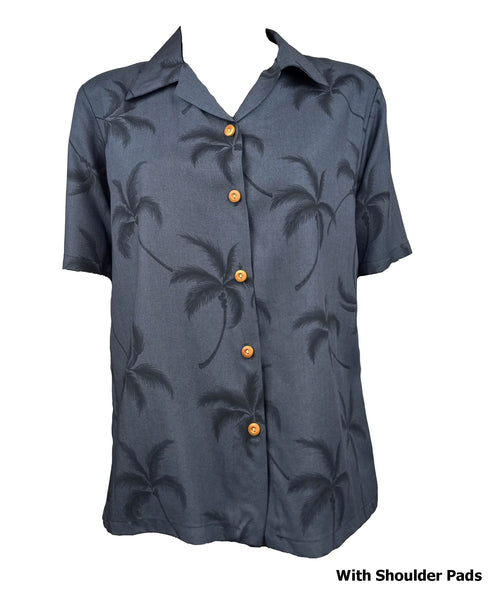 Trade Winds Palm Women's Hawaiian Camp Shirt