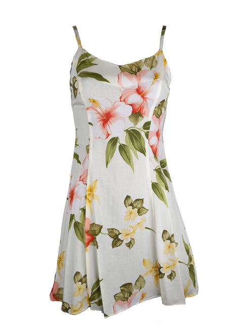 Hibiscus Summer Women's Princess Seam Flared Hawaiian Dress (Petite Size)