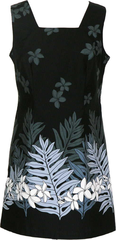 Plumeria Fern Women's A-Line Hawaiian Short Tank Dress