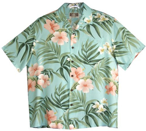 RJC Mens Pale Hibiscus Orchid Rayon Shirt
