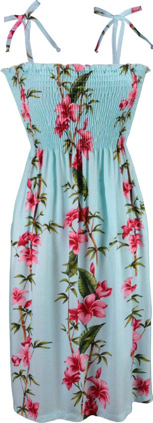 Plumeria Bamboo Panel Women's Hawaiian Smocked Dress