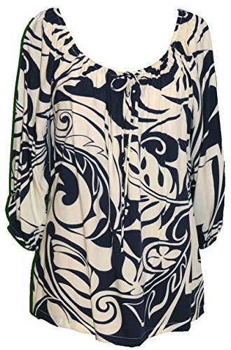 RJC Womens Bold Beach Botanic II Peasant Blouse