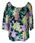 RJC Womens Hawaiian Jungle Flower Peasant Blouse