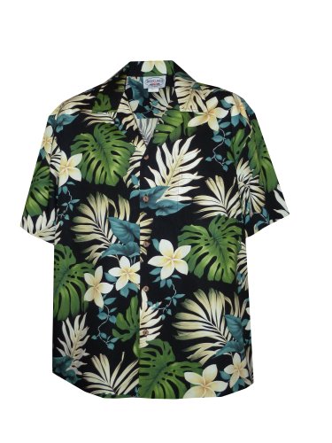 Pacific Legend Mens S to 4X Frangipani Monstera Fern Shirt