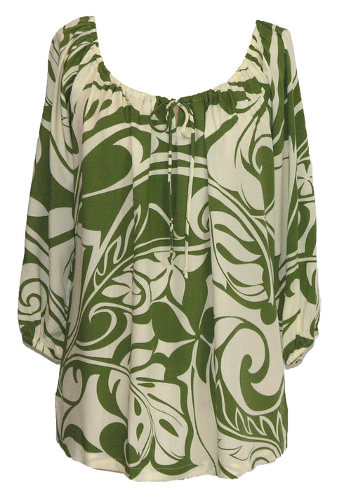 RJC Womens Bold Beach Botanic II Peasant Blouse