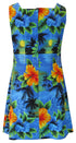 Neon Hibiscus Moon Women's A-Line Hawaiian Short Tank Dress