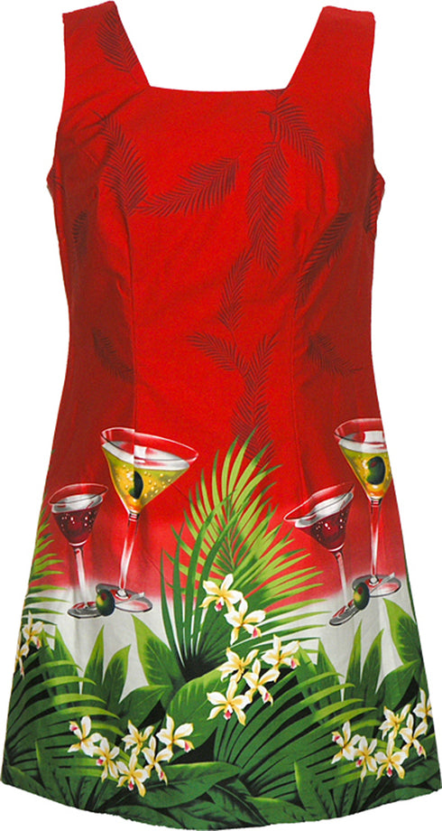 Floating Martini Women's A-Line Hawaiian Short Tank Dress