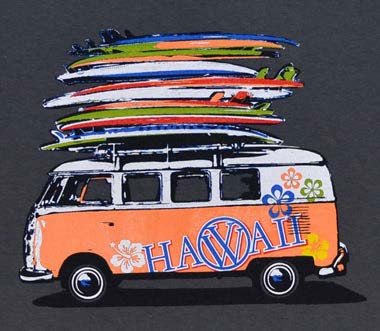 Volkswagen Bus Screenprinted Hawaiian T-Shirt